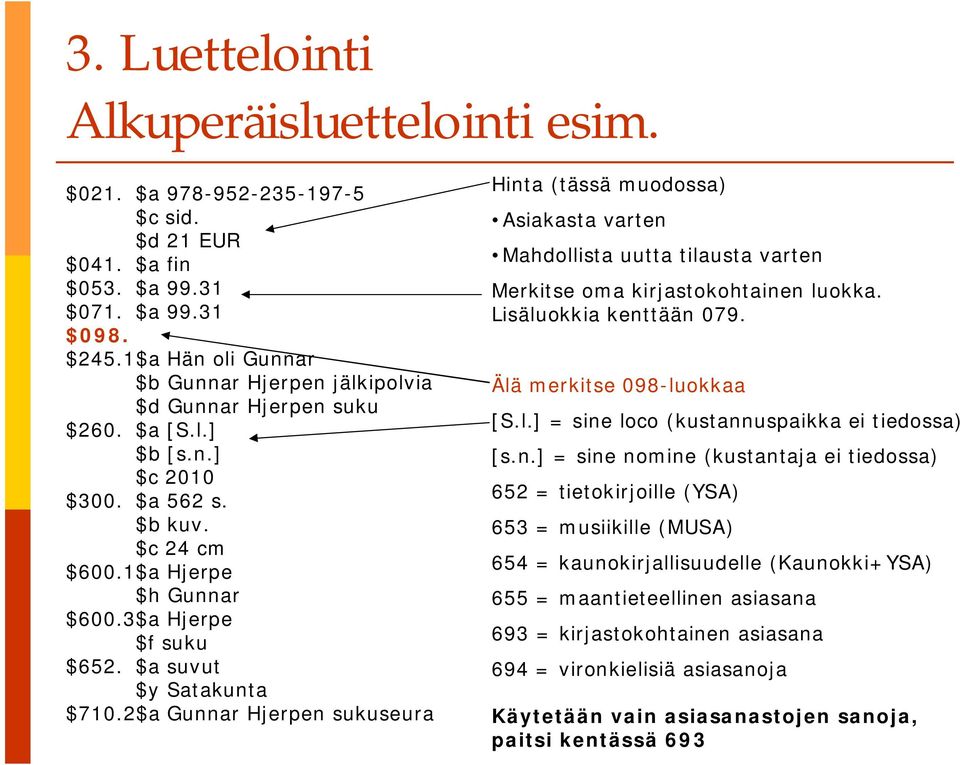 $a suvut $y Satakunta $710.2$a Gunnar Hjerpen sukuseura Hinta (tässä muodossa) Asiakasta varten Mahdollista uutta tilausta varten Merkitse oma kirjastokohtainen luokka. Lisäluokkia kenttään 079.