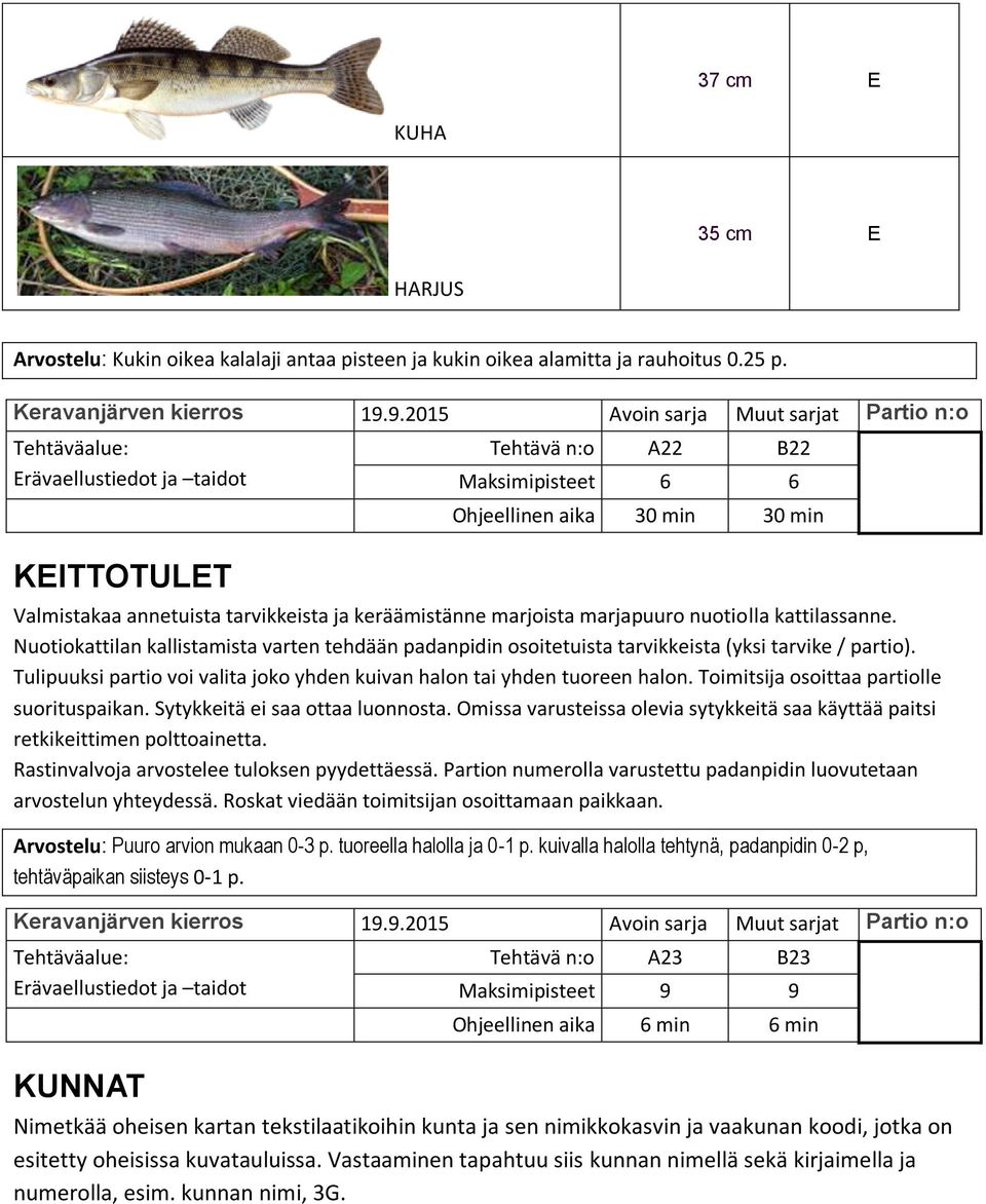 keräämistänne marjoista marjapuuro nuotiolla kattilassanne. Nuotiokattilan kallistamista varten tehdään padanpidin osoitetuista tarvikkeista (yksi tarvike / partio).