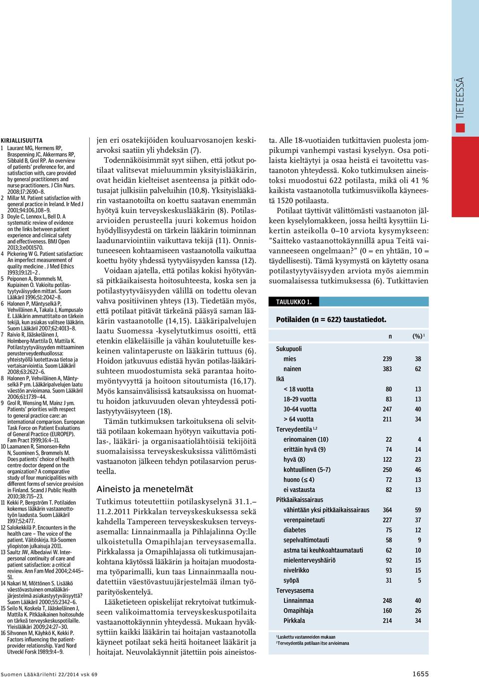 Patient satisfaction with general practice in Ireland. Ir Med J 2001;94:106,108 9. 3 Doyle C, Lennox L, Bell D.