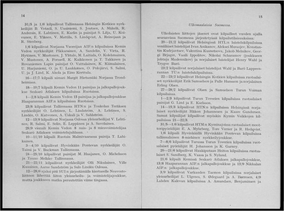 Mustonen, J. Ylitalo, M. Laitiala, O. Kolehmainen, V. Mustonen, A. Forssell, K. Kaikkonen ja T. Takkinen ja Rovaniemen Lapin painijat O. Vattulainen, K. Kiimalainen, U. Harjuniemi, O. ja U.