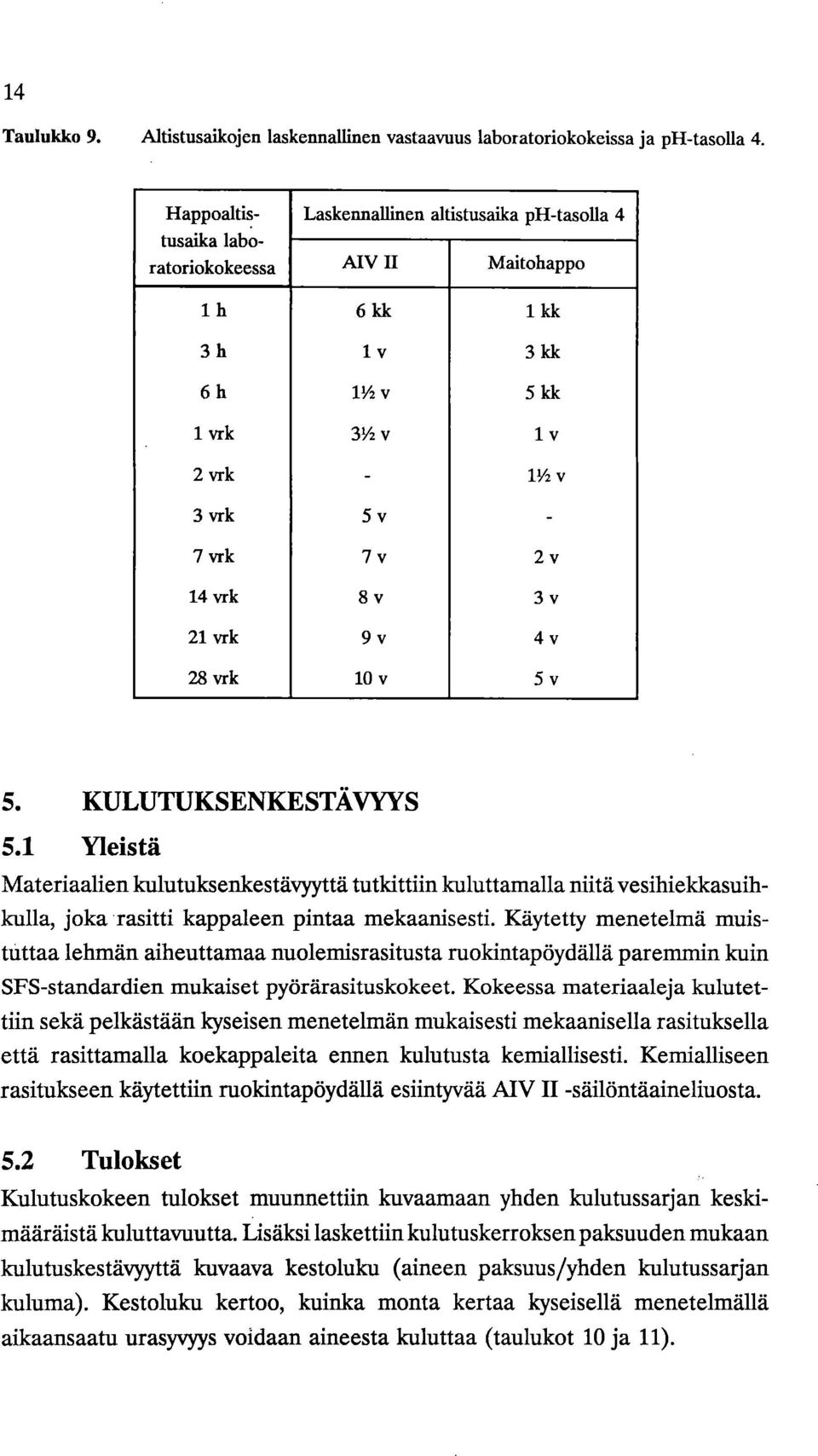 3v 4v 5v 5. KULUTUKSENKESTÄVYYS 5.1 Yleistä Materiaalien kulutuksenkestävyyttä tutkittiin kuluttamalla niitä vesihiekkasuihkulla, joka rasitti kappaleen pintaa mekaanisesti.