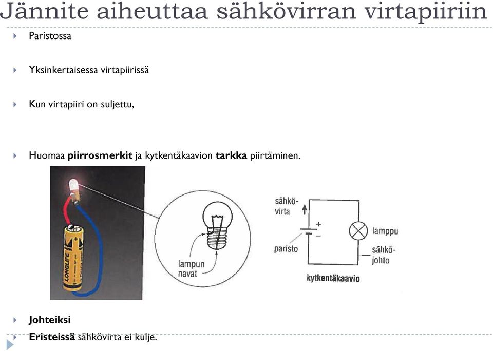 suljettu, Huomaa piirrosmerkit ja kytkentäkaavion