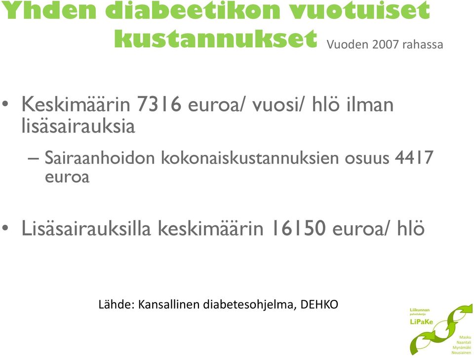 Sairaanhoidon kokonaiskustannuksien osuus 4417 euroa