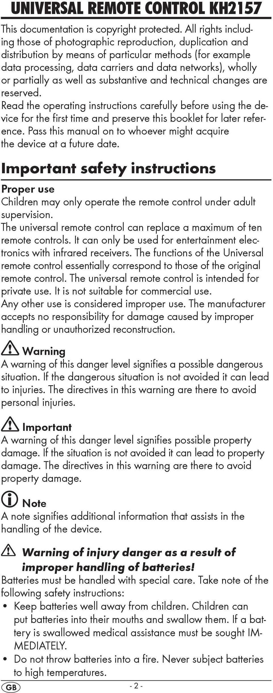 partially as well as substantive and technical changes are reserved. Read the operating instructions carefully before using the device for the first time and preserve this booklet for later reference.