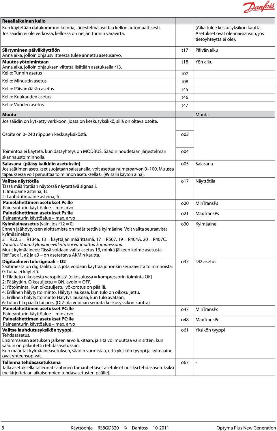 Kello: Tunnin asetus Kello: Minuutin asetus Kello: Päivämäärän asetus Kello: Kuukauden asetus Kello: Vuoden asetus Muuta Jos säädin on kytketty verkkoon, jossa on keskusyksikkö, sillä on oltava