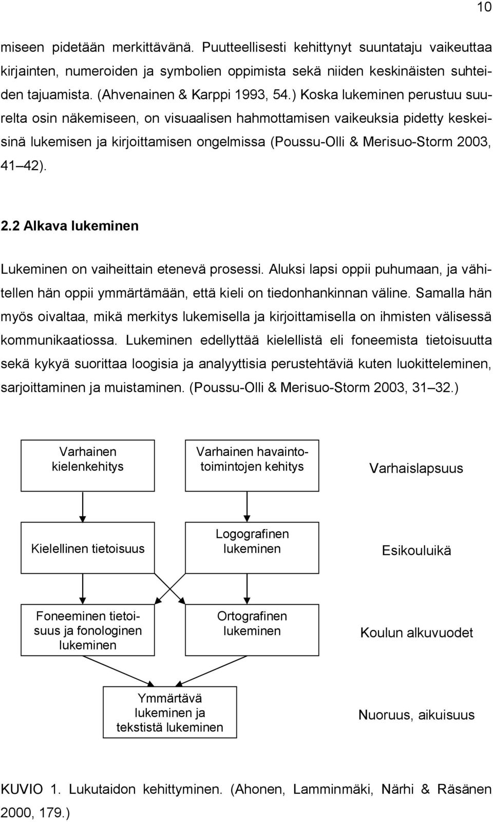 ) Koska lukeminen perustuu suurelta osin näkemiseen, on visuaalisen hahmottamisen vaikeuksia pidetty keskeisinä lukemisen ja kirjoittamisen ongelmissa (Poussu Olli & Merisuo Storm 20