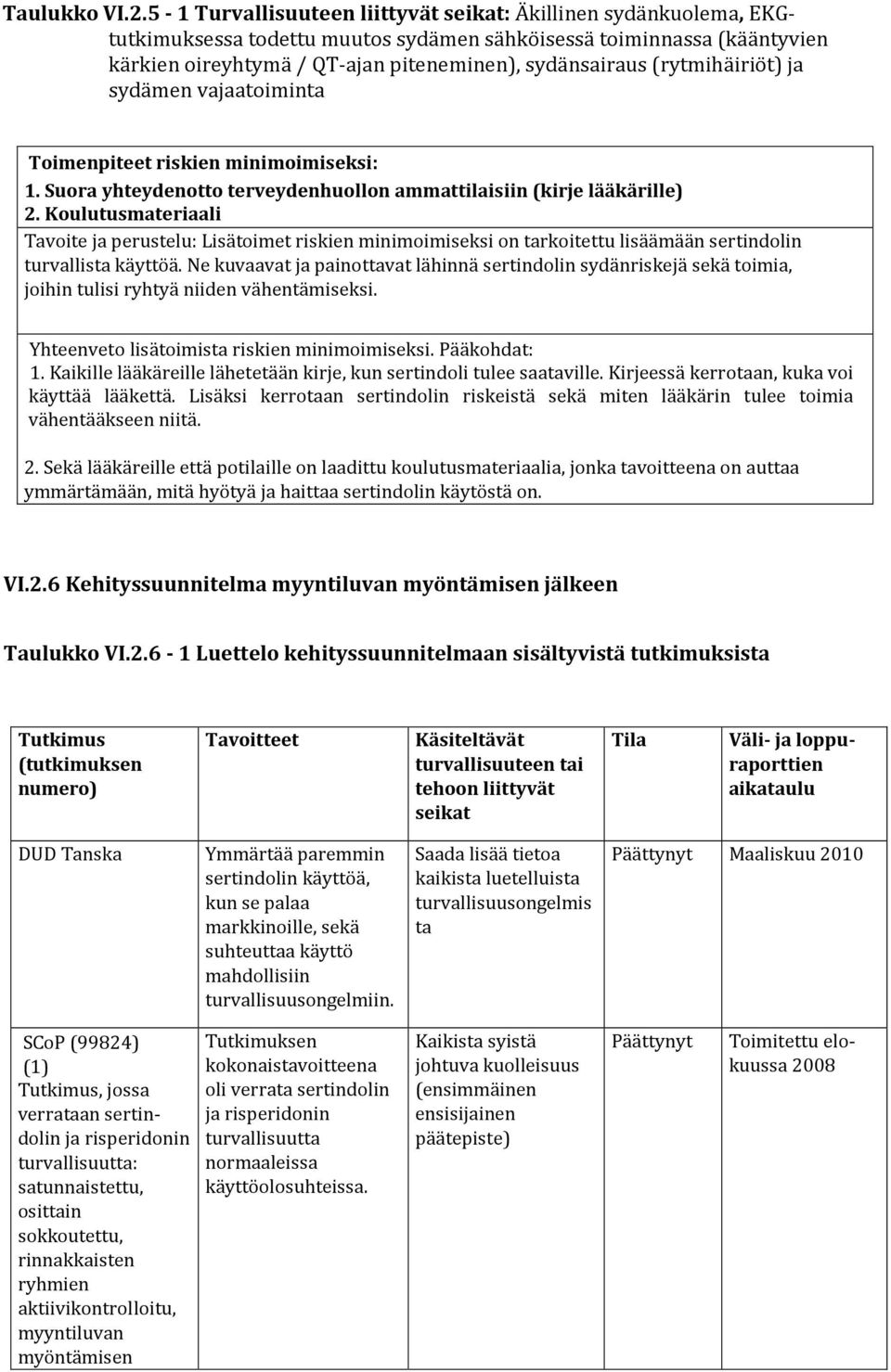 (rytmihäiriöt) ja sydämen vajaatoiminta Toimenpiteet riskien minimoimiseksi: 1. Suora yhteydenotto terveydenhuollon ammattilaisiin (kirje lääkärille) 2.