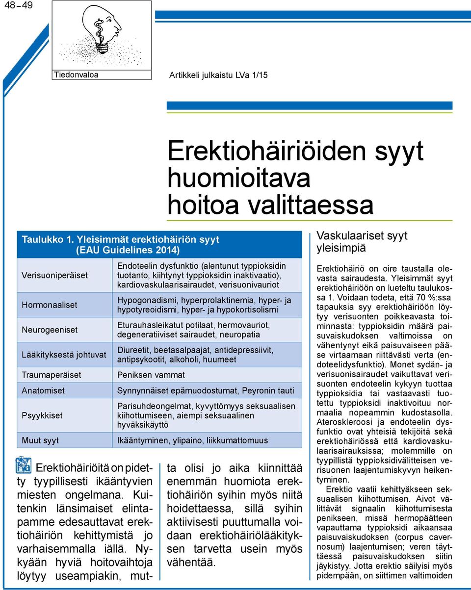 huomioitava hoitoa valittaessa Endoteelin dysfunktio (alentunut typpioksidin tuotanto, kiihtynyt typpioksidin inaktivaatio), kardiovaskulaarisairaudet, verisuonivauriot Hypogonadismi,