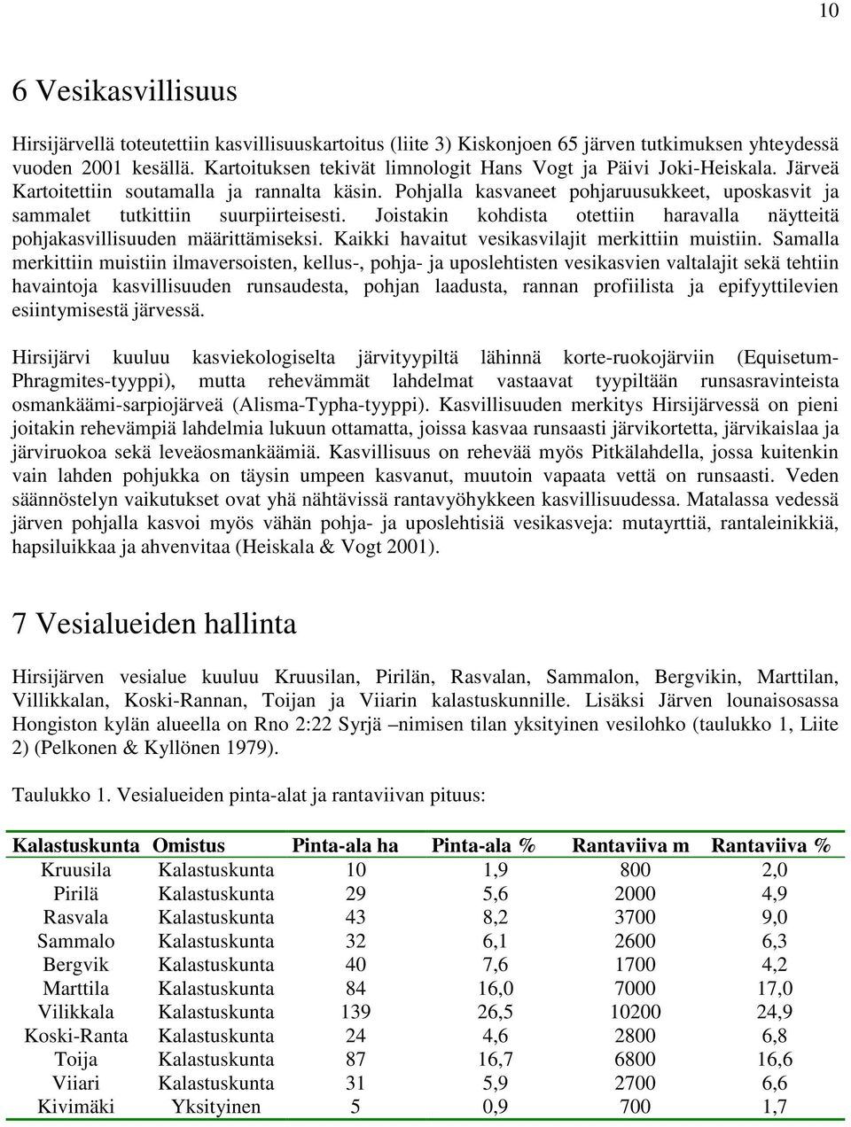 Pohjalla kasvaneet pohjaruusukkeet, uposkasvit ja sammalet tutkittiin suurpiirteisesti. Joistakin kohdista otettiin haravalla näytteitä pohjakasvillisuuden määrittämiseksi.