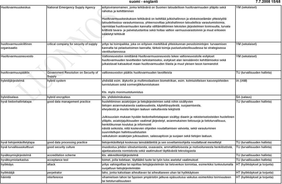 Huoltovarmuuskeskuksen tehtävänä on kehittää julkishallinnon ja elinkeinoelämän yhteistyötä taloudellisessa varautumisessa, yhteensovittaa julkishallinnon taloudellisia varautumistoimia, varmistaa