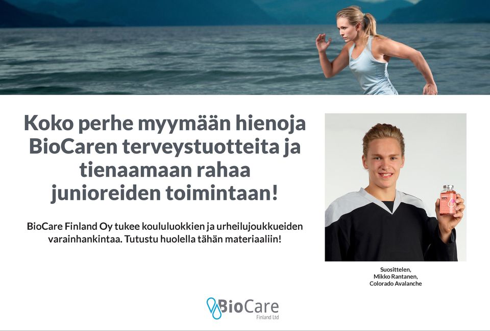 BioCare Finland Oy tukee koululuokkien ja urheilujoukkueiden