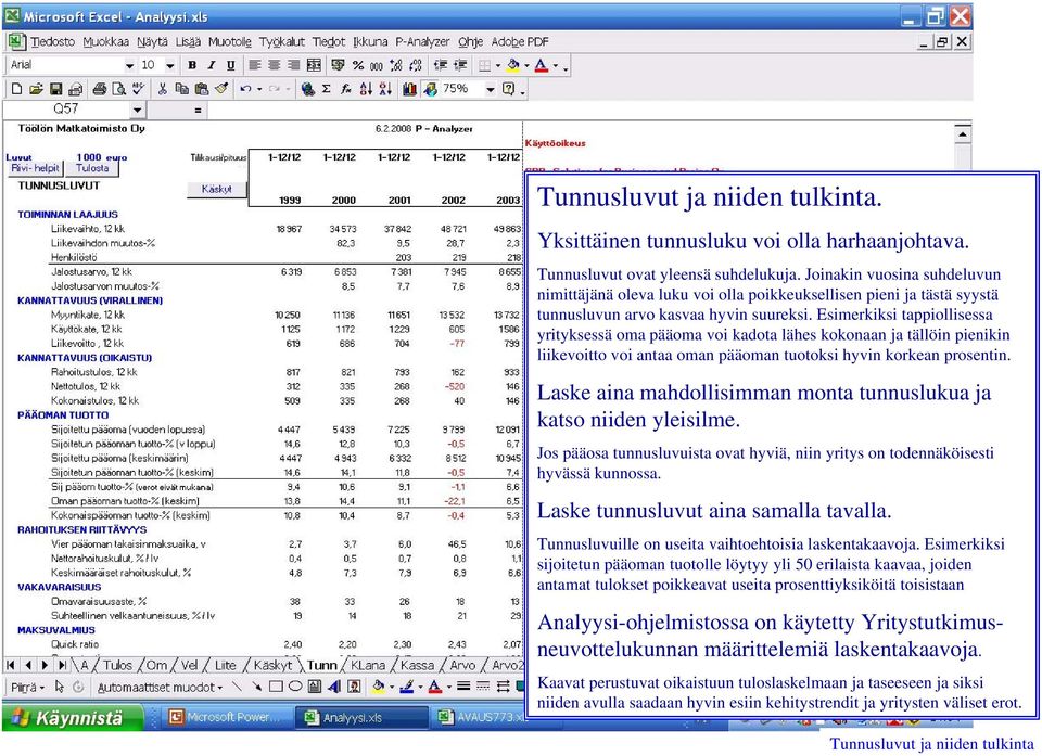 Esimerkiksi tappiollisessa yrityksessä oma pääoma voi kadota lähes kokonaan ja tällöin pienikin liikevoitto voi antaa oman pääoman tuotoksi hyvin korkean prosentin.