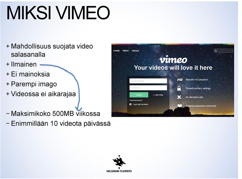 Parempi imago + Videossa ei aikarajaa -