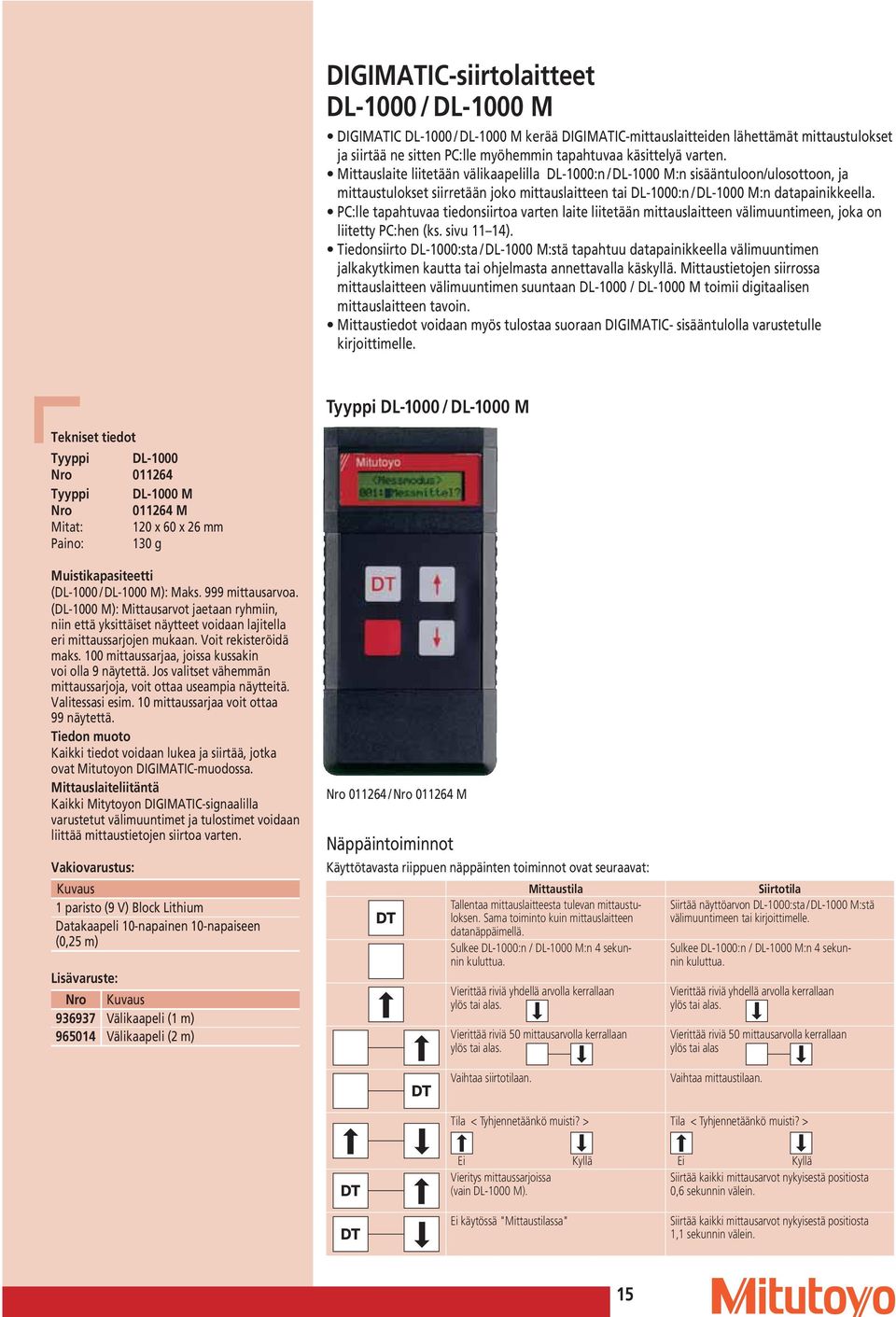 PC:lle tapahtuvaa tiedonsiirtoa varten laite liitetään mittauslaitteen välimuuntimeen, joka on liitetty PC:hen (ks. sivu 11 14).