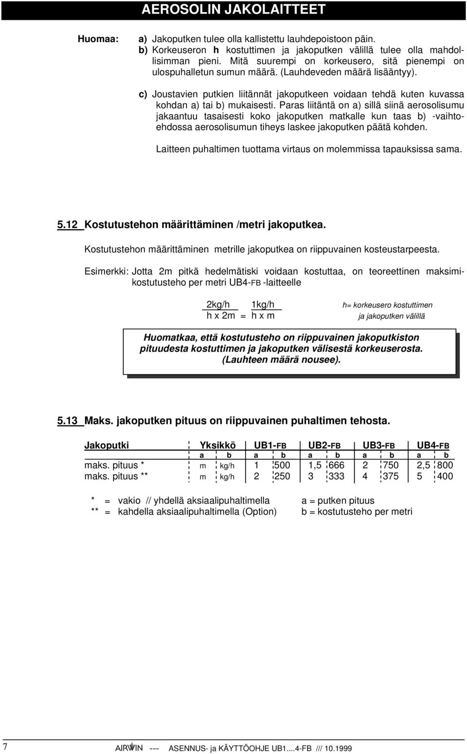 c) Joustavien putkien liitännät jakoputkeen voidaan tehdä kuten kuvassa kohdan a) tai b) mukaisesti.