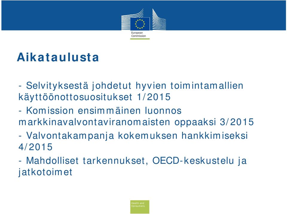 markkinavalvontaviranomaisten oppaaksi 3/2015 - Valvontakampanja