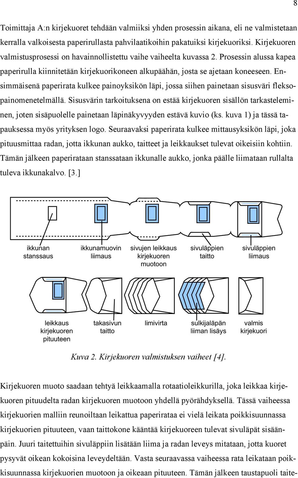 Ensimmäisenä paperirata kulkee painoyksikön läpi, jossa siihen painetaan sisusväri fleksopainomenetelmällä.