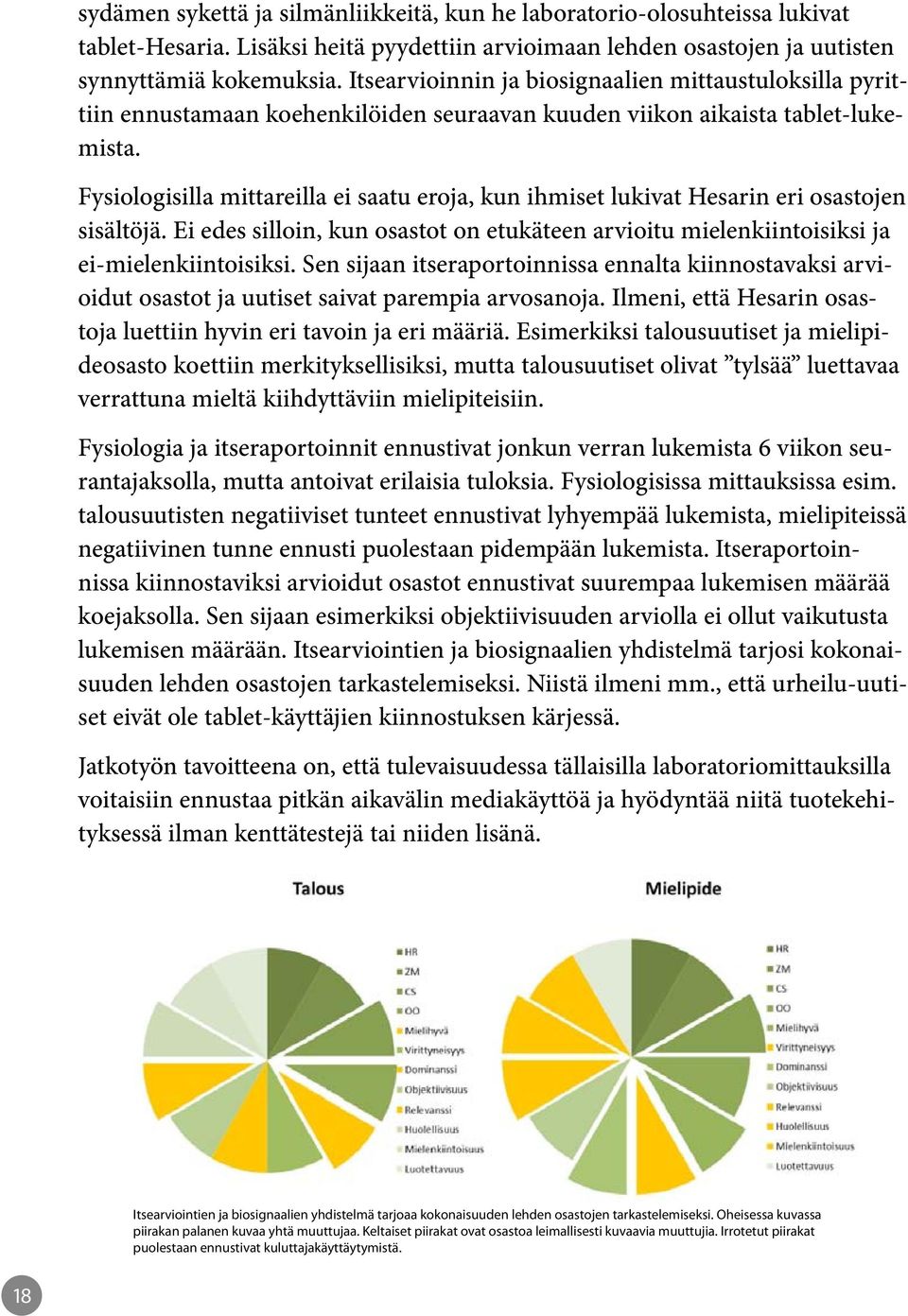 Fysiologisilla mittareilla ei saatu eroja, kun ihmiset lukivat Hesarin eri osastojen sisältöjä. Ei edes silloin, kun osastot on etukäteen arvioitu mielenkiintoisiksi ja ei-mielenkiintoisiksi.