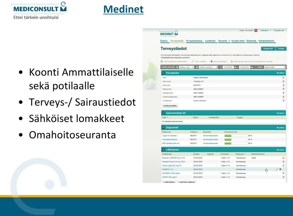 potilaalle Terveys-/