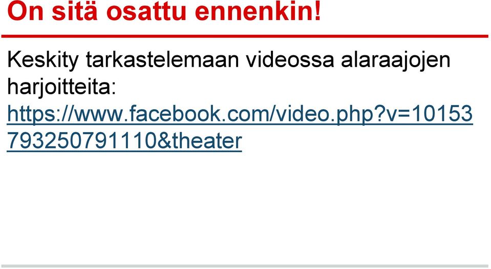 alaraajojen harjoitteita: