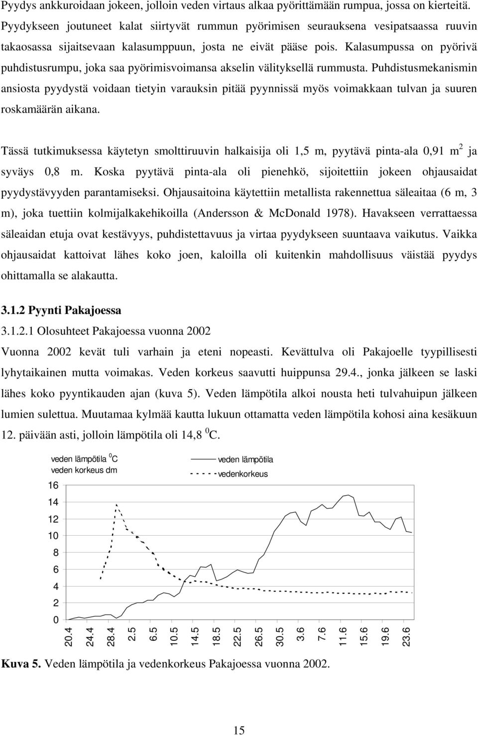Kalasumpussa on pyörivä puhdistusrumpu, joka saa pyörimisvoimansa akselin välityksellä rummusta.