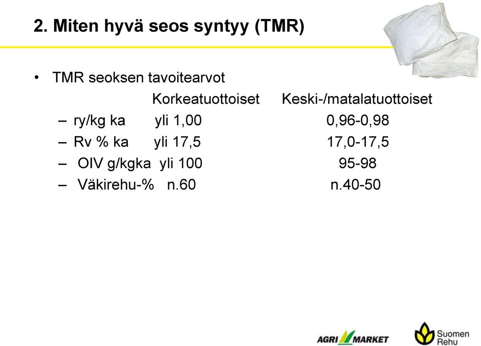 Keski-/matalatuottoiset ry/kg ka yli 1,00