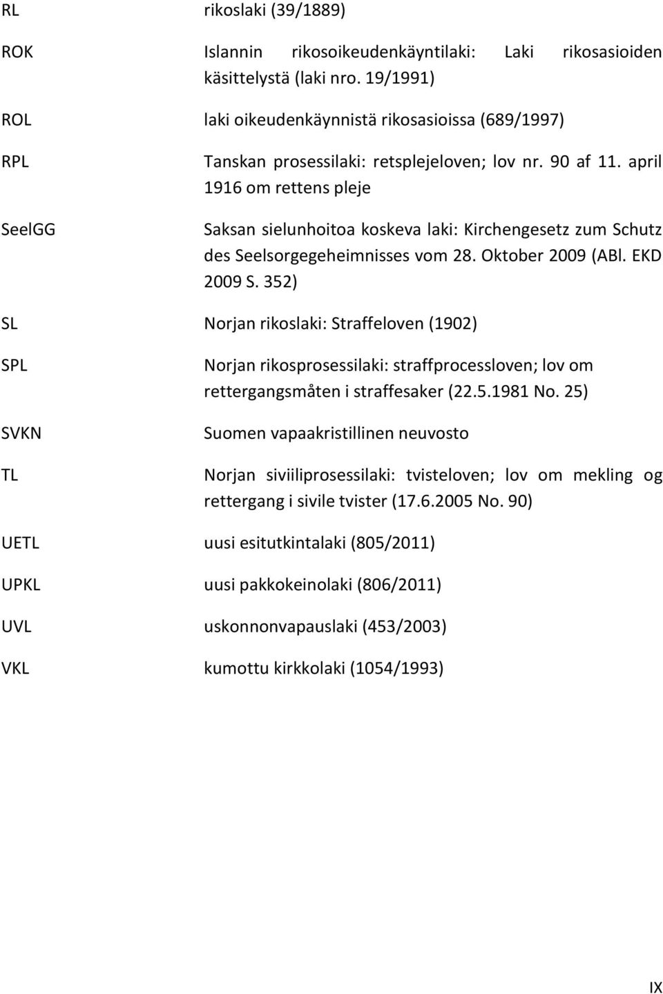 april 1916 om rettens pleje Saksan sielunhoitoa koskeva laki: Kirchengesetz zum Schutz des Seelsorgegeheimnisses vom 28. Oktober 2009 (ABl. EKD 2009 S.