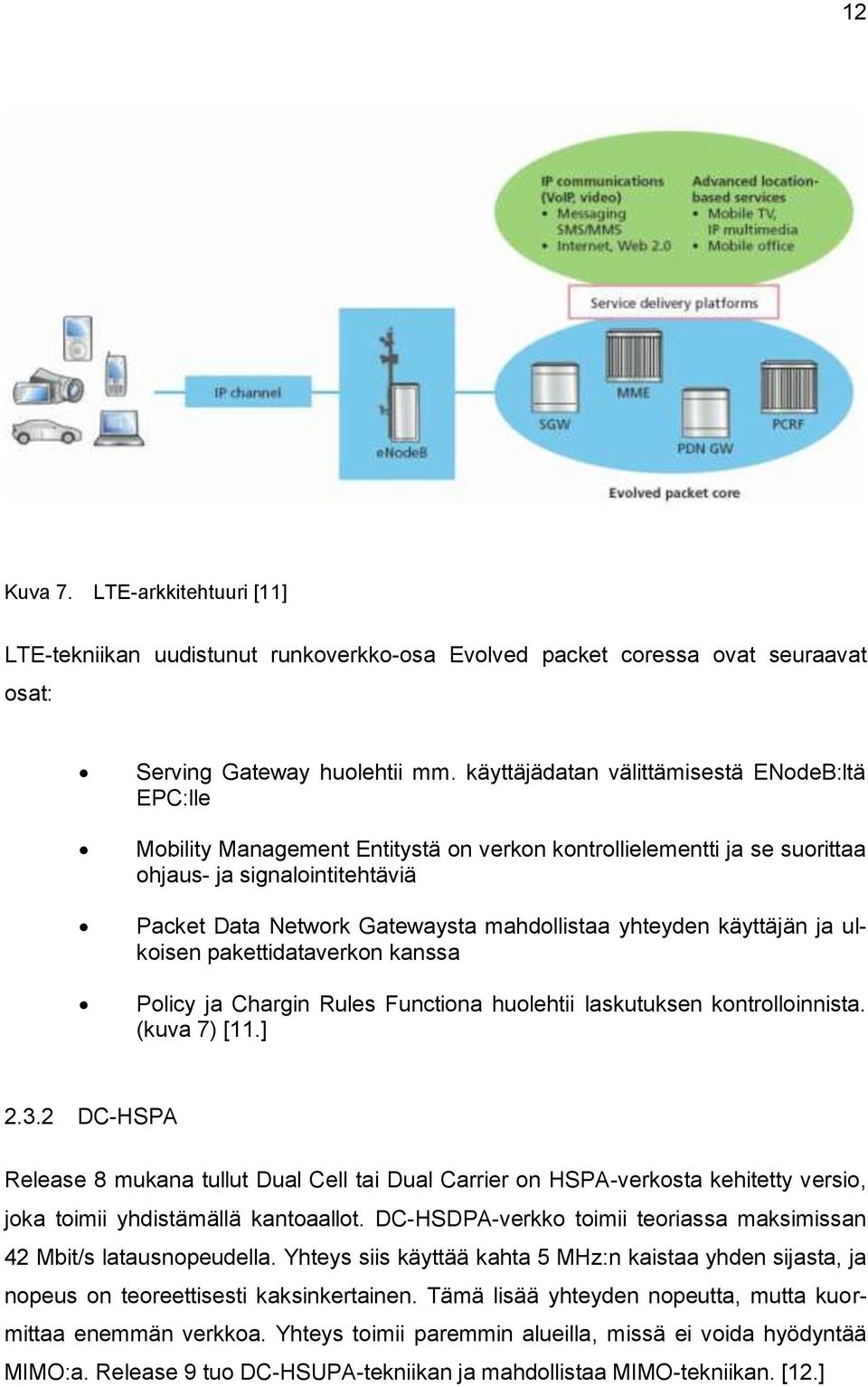 yhteyden käyttäjän ja ulkoisen pakettidataverkon kanssa Policy ja Chargin Rules Functiona huolehtii laskutuksen kontrolloinnista. (kuva 7) [11.] 2.3.