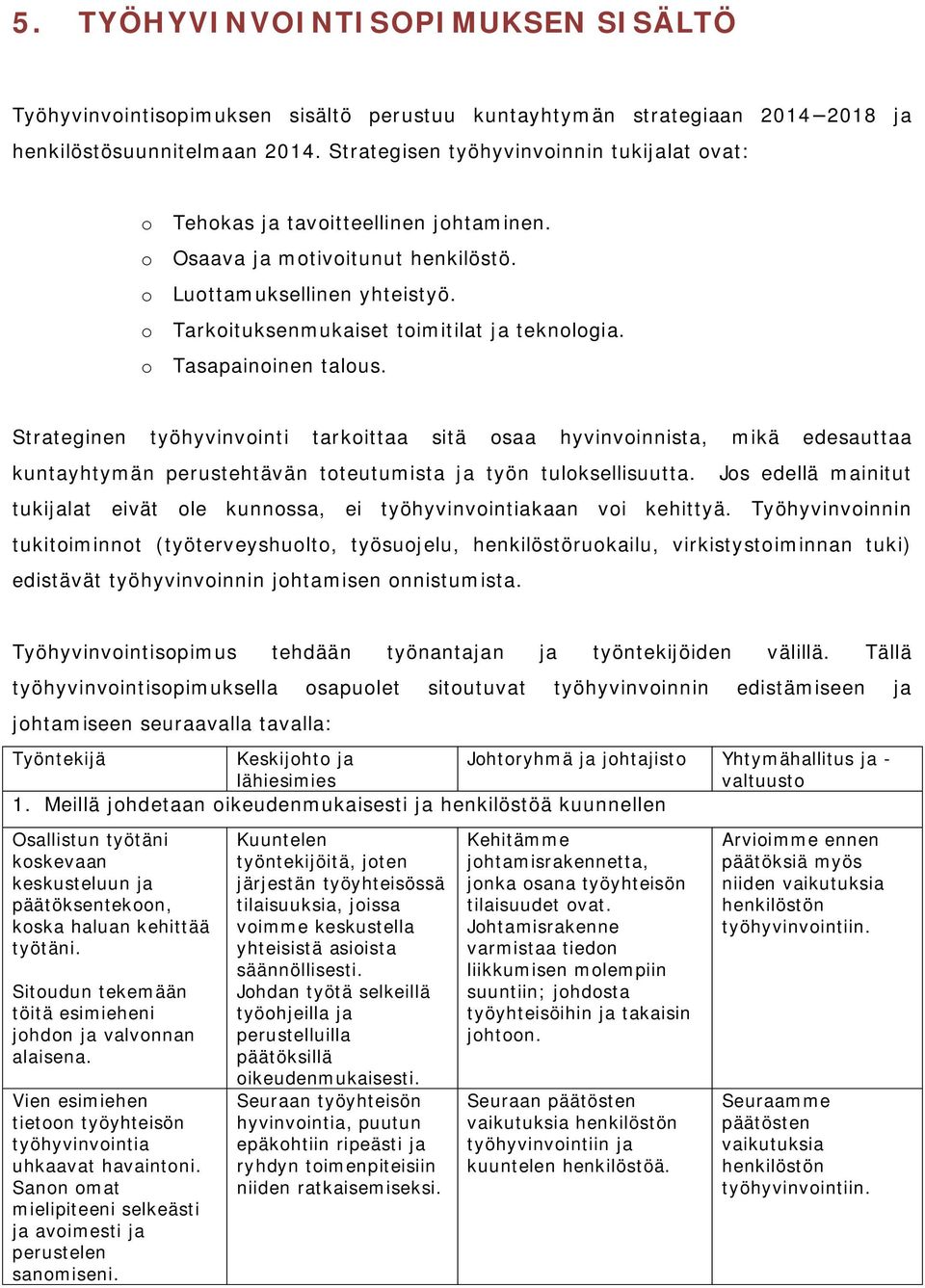 o Tarkoituksenmukaiset toimitilat ja teknologia. o Tasapainoinen talous.