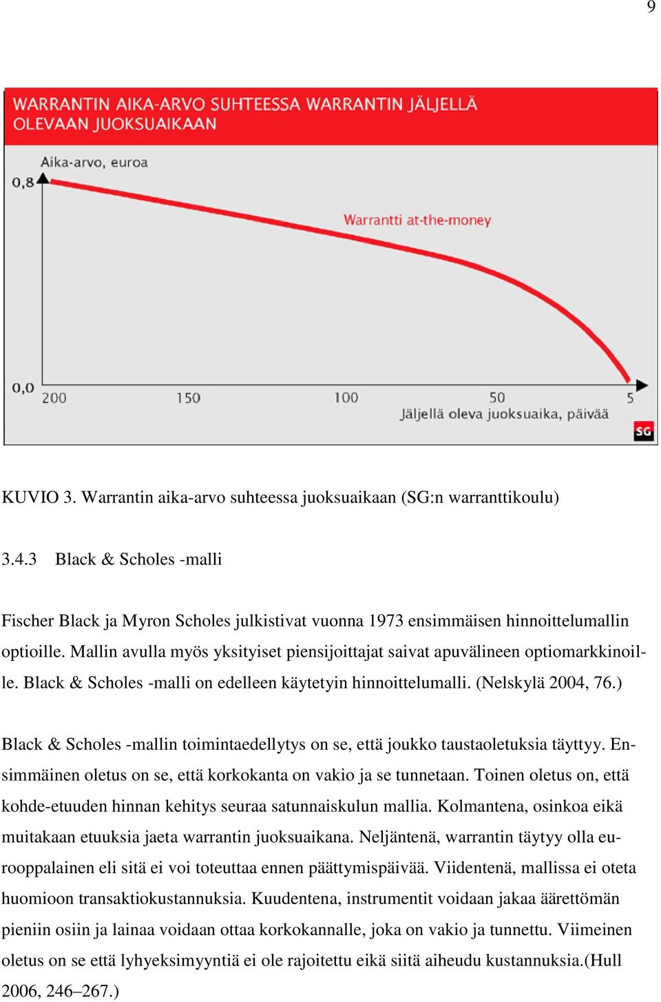 ) Black & Scholes -mallin toimintaedellytys on se, että joukko taustaoletuksia täyttyy. Ensimmäinen oletus on se, että korkokanta on vakio ja se tunnetaan.