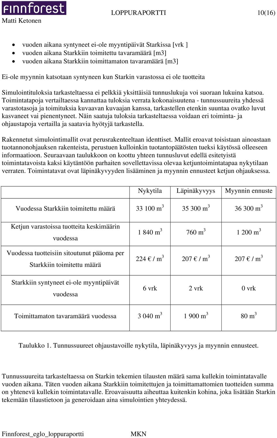 Toimintatapoja vertailtaessa kannattaa tuloksia verrata kokonaisuutena - tunnussuureita yhdessä varastotasoja ja toimituksia kuvaavan kuvaajan kanssa, tarkastellen etenkin suuntaa ovatko luvut