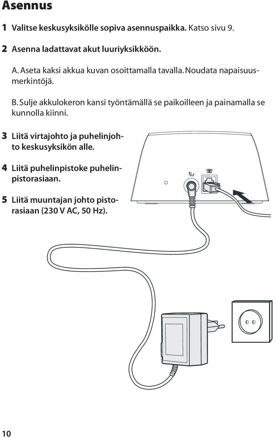 Noudata napaisuusmerkintöjä. B.