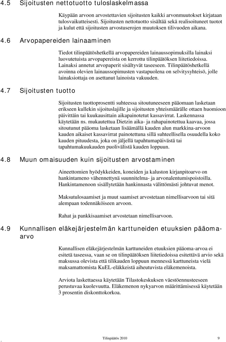 Tiedot tilinpäätöshetkellä arvopapereiden lainaussopimuksilla lainaksi luovutetuista arvopapereista on kerrottu tilinpäätöksen liitetiedoissa. Lainaksi annetut arvopaperit sisältyvät taseeseen.