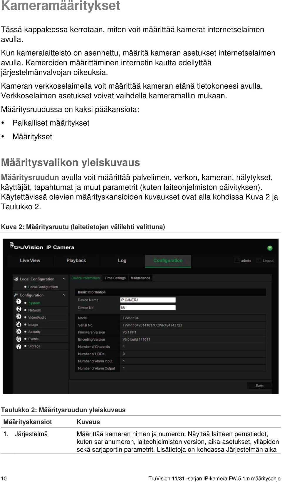 Verkkoselaimen asetukset voivat vaihdella kameramallin mukaan.