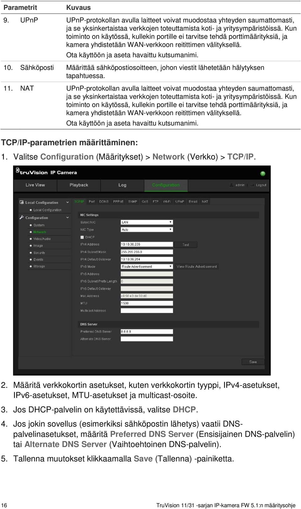 Sähköposti Määrittää sähköpostiosoitteen, johon viestit lähetetään hälytyksen tapahtuessa. 11.