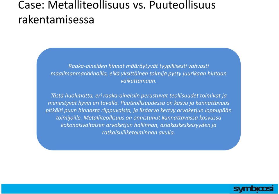 juurikaan hintaan vaikuttamaan. Tästä huolimatta, eri raaka aineisiin perustuvat teollisuudet toimivat ja menestyvät hyvin eri tavalla.