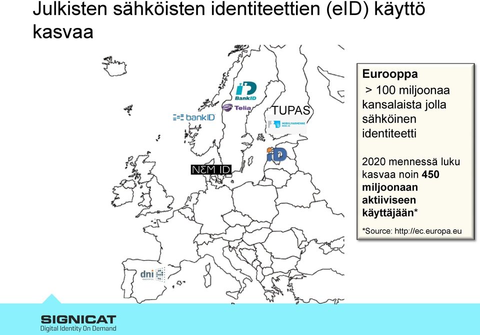 sähköinen identiteetti 2020 mennessä luku kasvaa noin