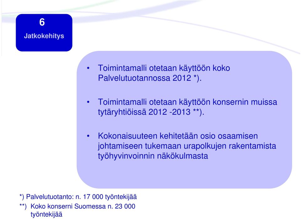 Kokonaisuuteen kehitetään osio osaamisen johtamiseen tukemaan urapolkujen rakentamista