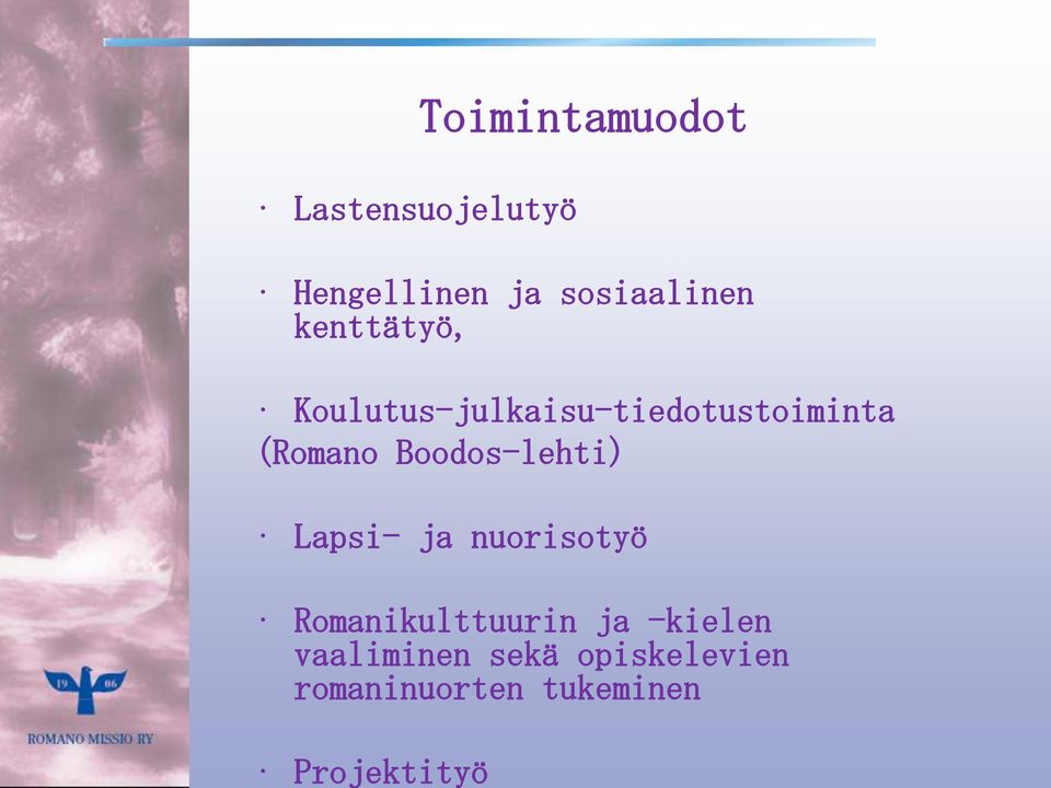 (Romano Boodos-lehti) Lapsi- ja nuorisotyö Romanikulttuurin