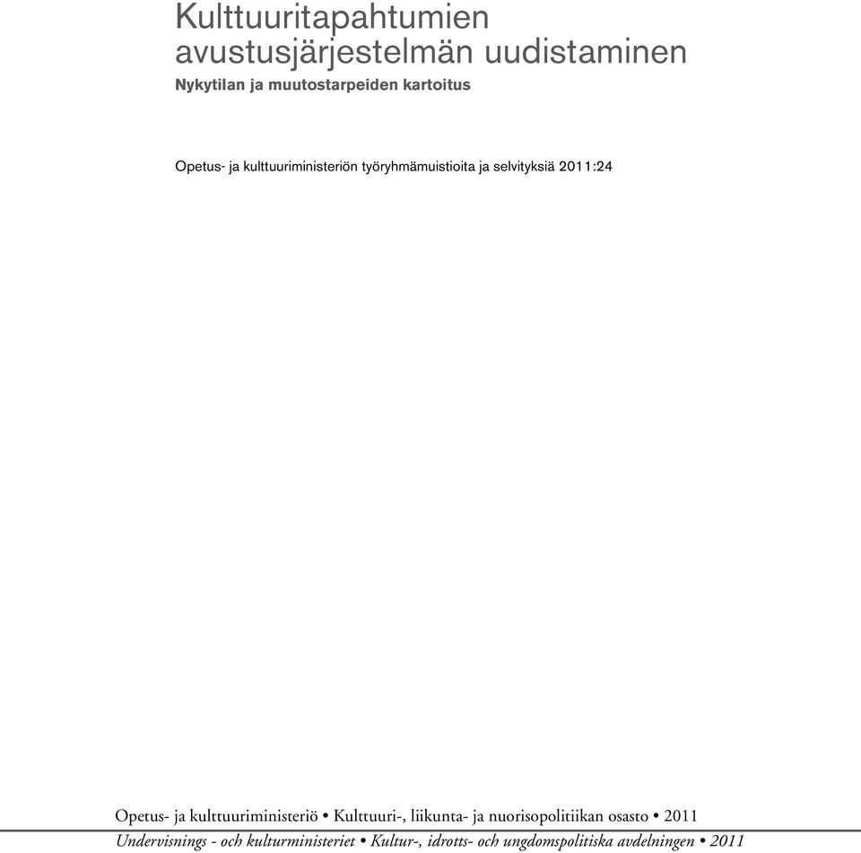 Opetus- ja kulttuuriministeriö Kulttuuri-, liikunta- ja nuorisopolitiikan osasto