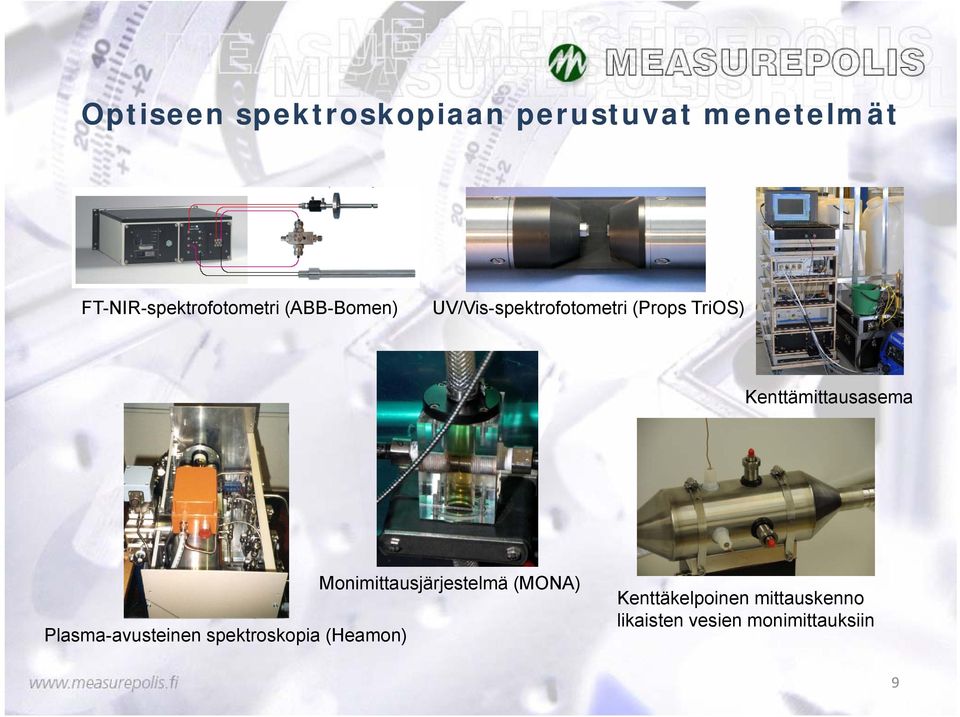 TriOS) Kenttämittausasema Plasma-avusteinen spektroskopia (Heamon)