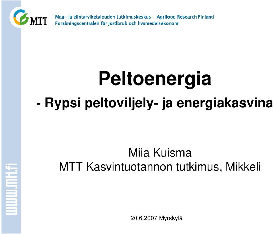 energiakasvina Miia Kuisma MTT