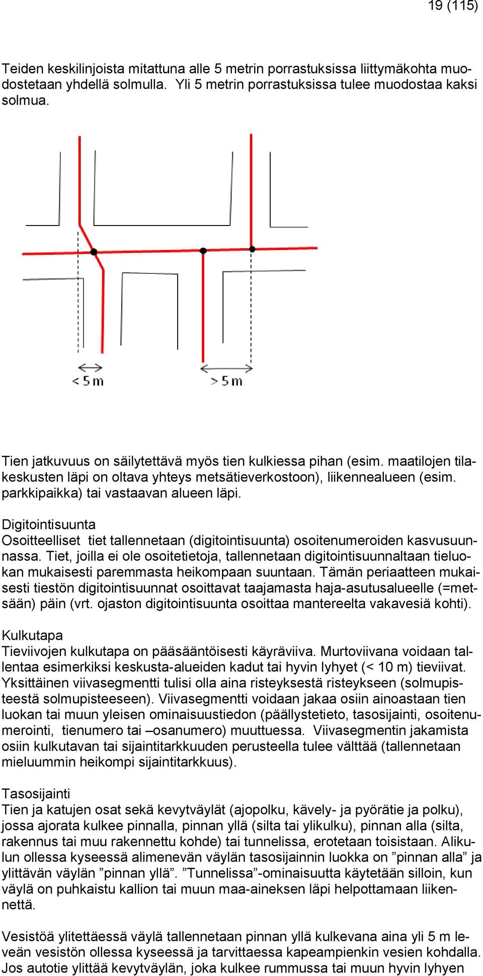 Digitointisuunta Osoitteelliset tiet tallennetaan (digitointisuunta) osoitenumeroiden kasvusuunnassa.