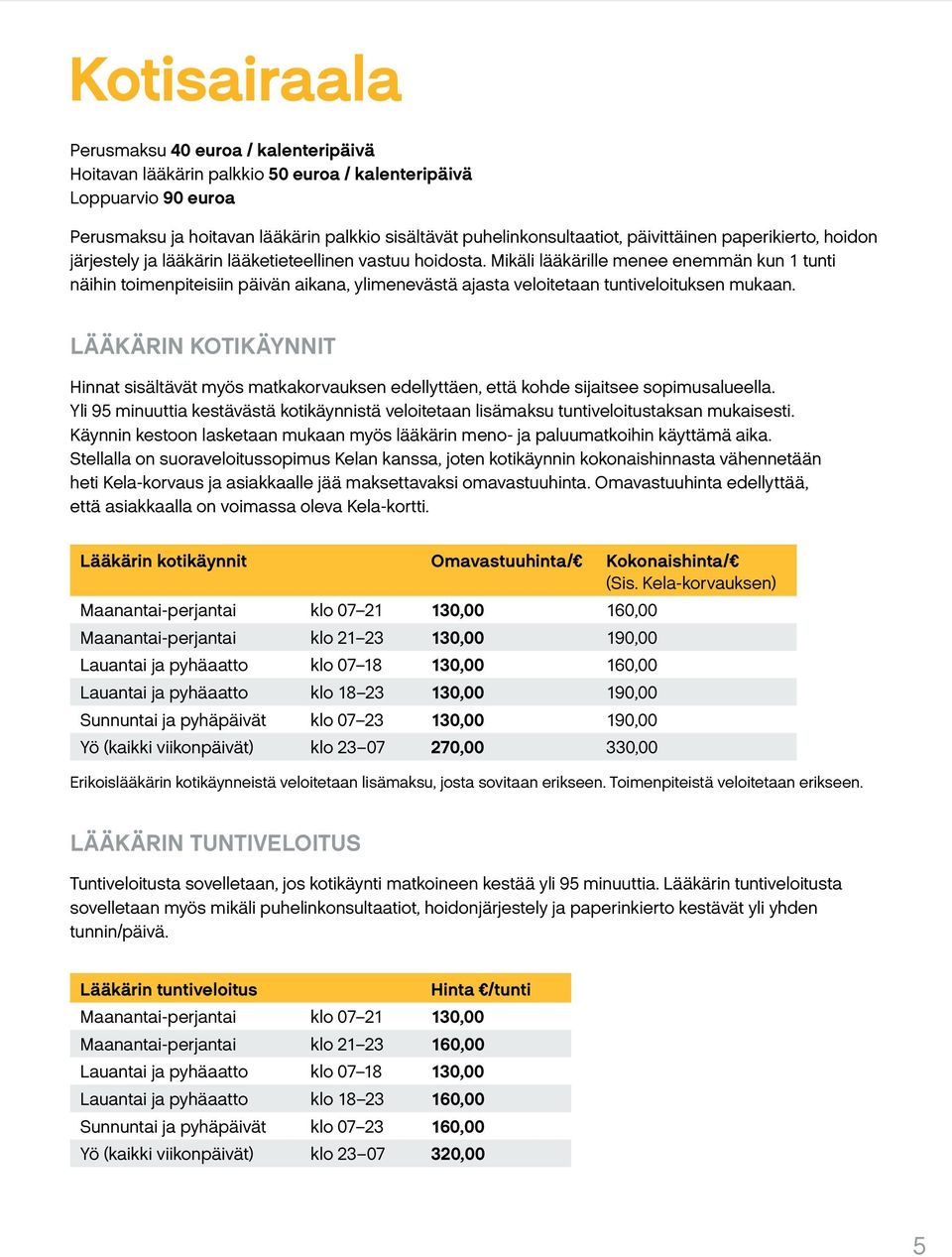 Mikäli lääkärille menee enemmän kun 1 tunti näihin toimenpiteisiin päivän aikana, ylimenevästä ajasta veloitetaan tuntiveloituksen mukaan.