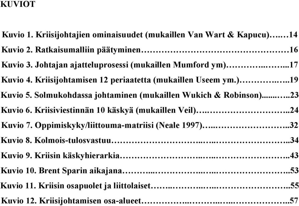 Solmukohdassa johtaminen (mukaillen Wukich & Robinson).....23 Kuvio 6. Kriisiviestinnän 10 käskyä (mukaillen Veil)...24 Kuvio 7.