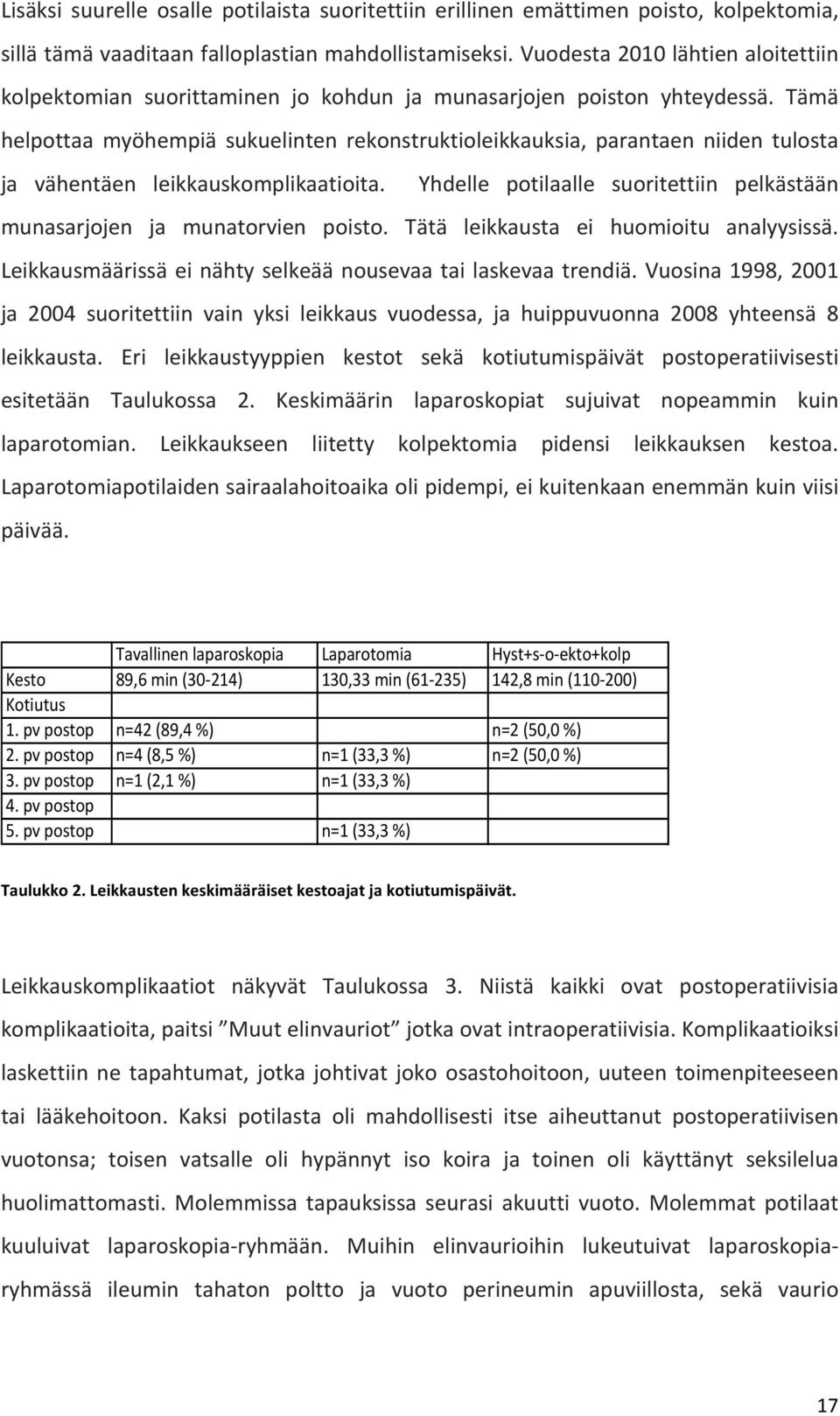 Tämä helpottaa myöhempiä sukuelinten rekonstruktioleikkauksia, parantaen niiden tulosta ja vähentäen leikkauskomplikaatioita.