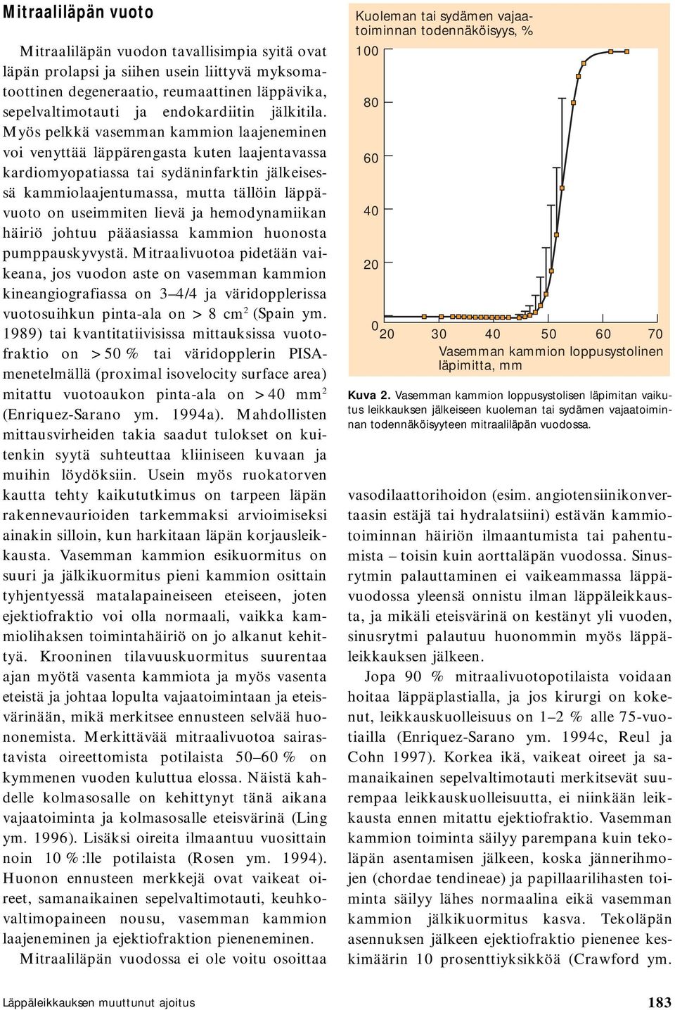 Myös pelkkä vasemman kammion laajeneminen voi venyttää läppärengasta kuten laajentavassa kardiomyopatiassa tai sydäninfarktin jälkeisessä kammiolaajentumassa, mutta tällöin läppävuoto on useimmiten