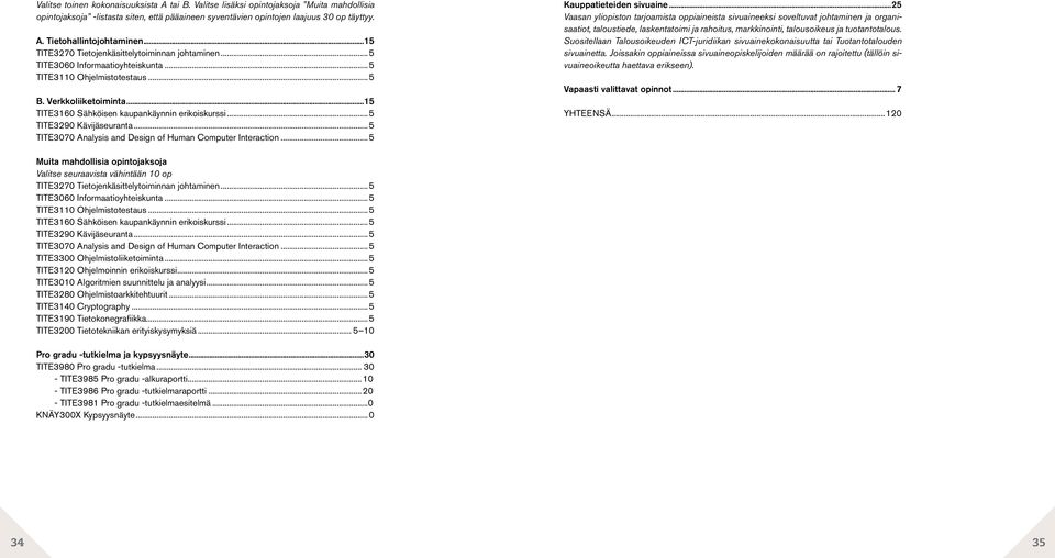 ..5 TITE3290 Kävijäseuranta...5 TITE3070 Analysis and Design of Human Computer Interaction...5 Kauppatieteiden sivuaine.