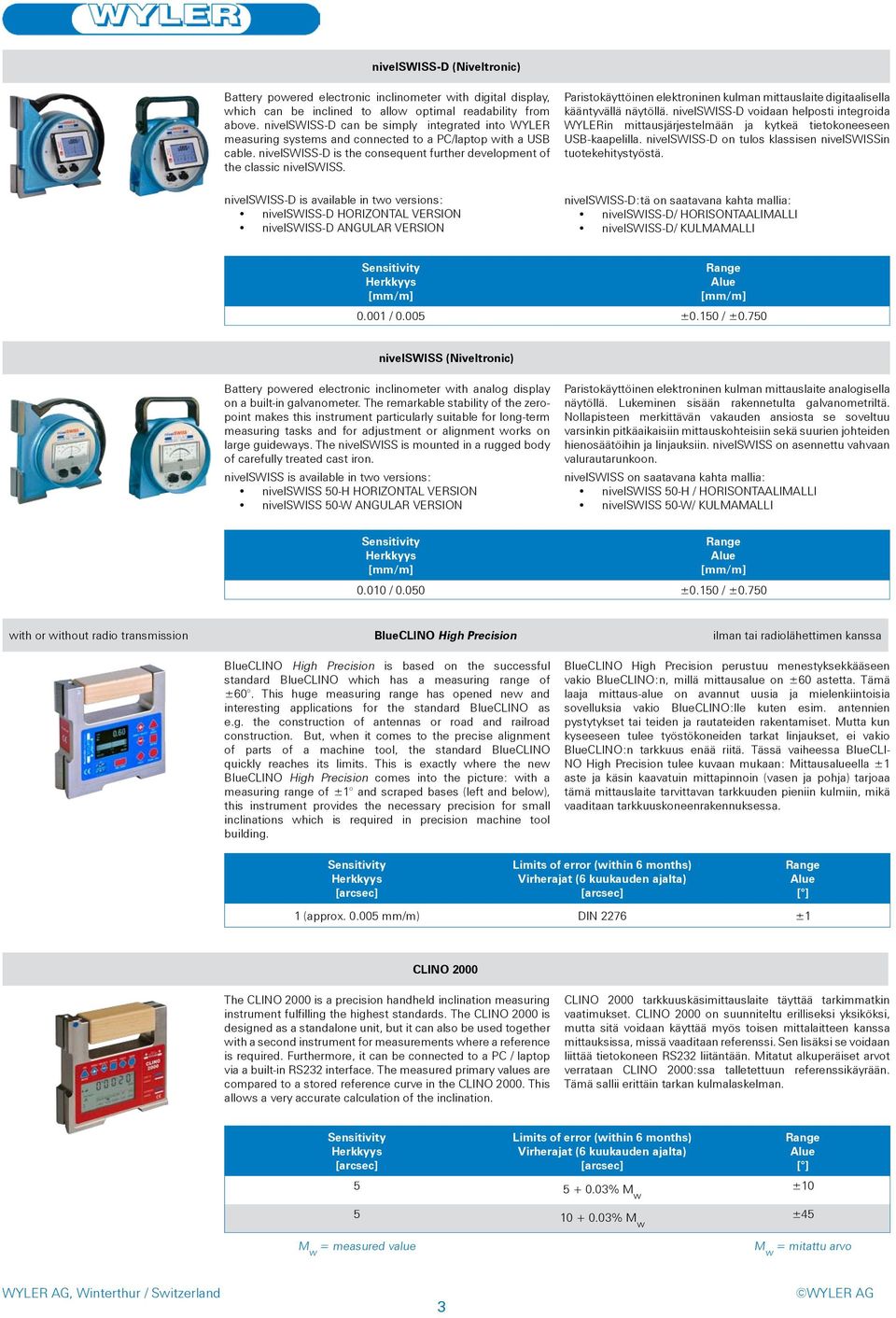 nivelswiss-d is available in two versions: nivelswiss-d HORIZONTAL VERSION nivelswiss-d ANGULAR VERSION Paristokäyttöinen elektroninen kulman mittauslaite digitaalisella kääntyvällä näytöllä.