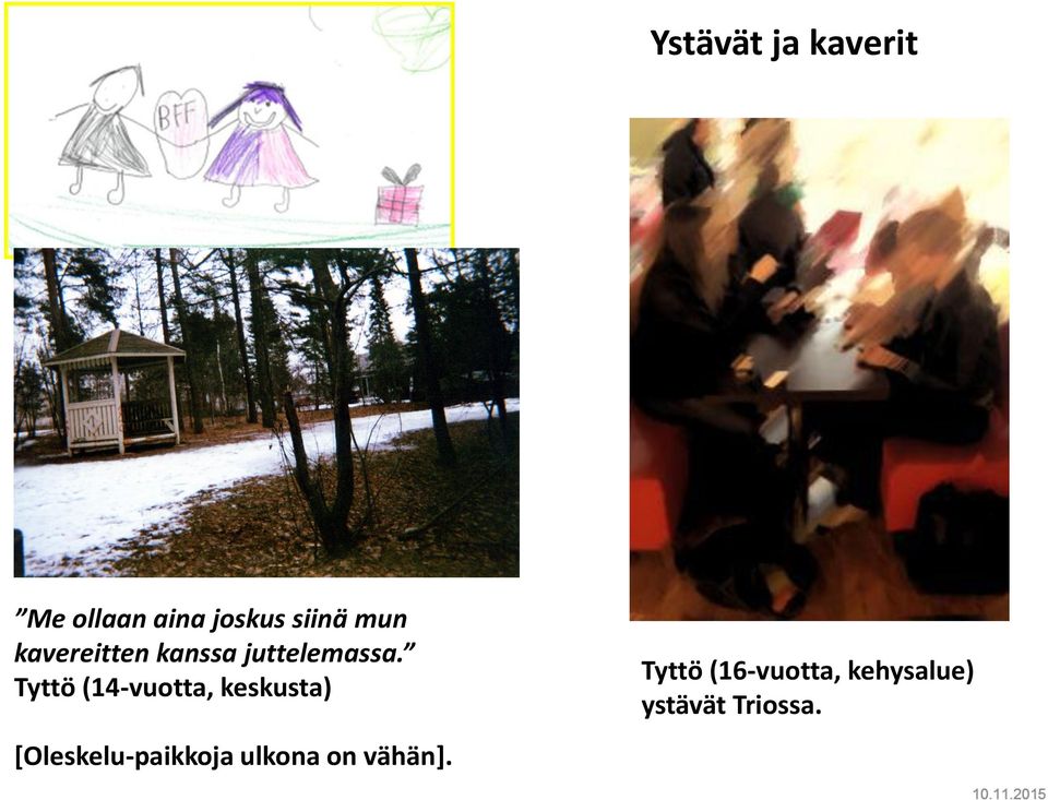 Tyttö (14-vuotta, keskusta) [Oleskelu-paikkoja